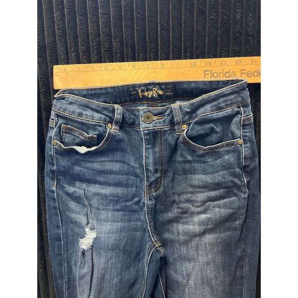 Indigo Rain Womens Jeans Size 9 Distressed Flare Leg Denim Casual Style - Picture 4 of 4